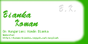 bianka koman business card