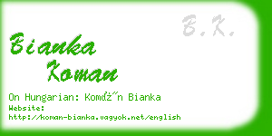 bianka koman business card